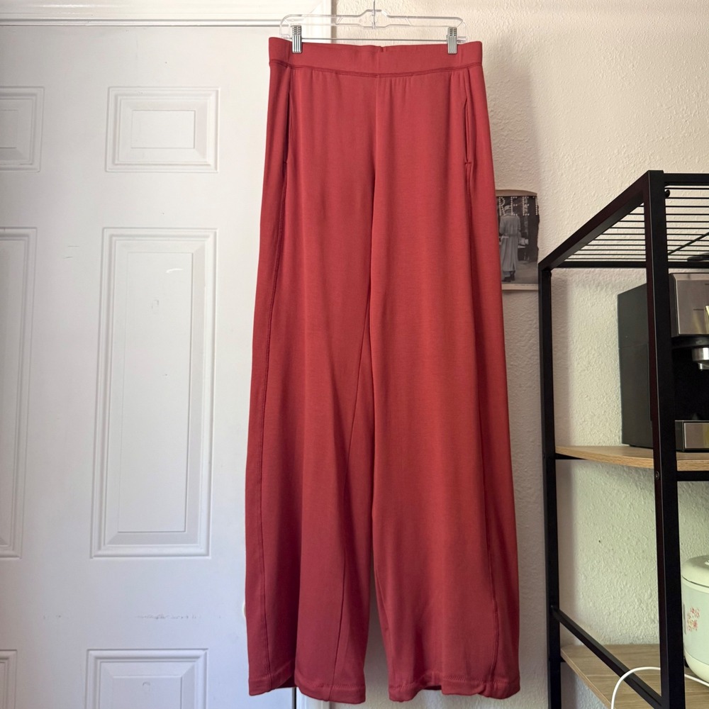 BLEUSALT rust orange wide leg soft pull on pants
